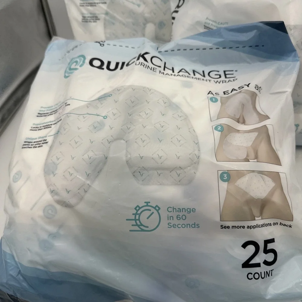 QuickChange Male Incontinence Urine Management Wrap 75 Total Count - 3 Bags